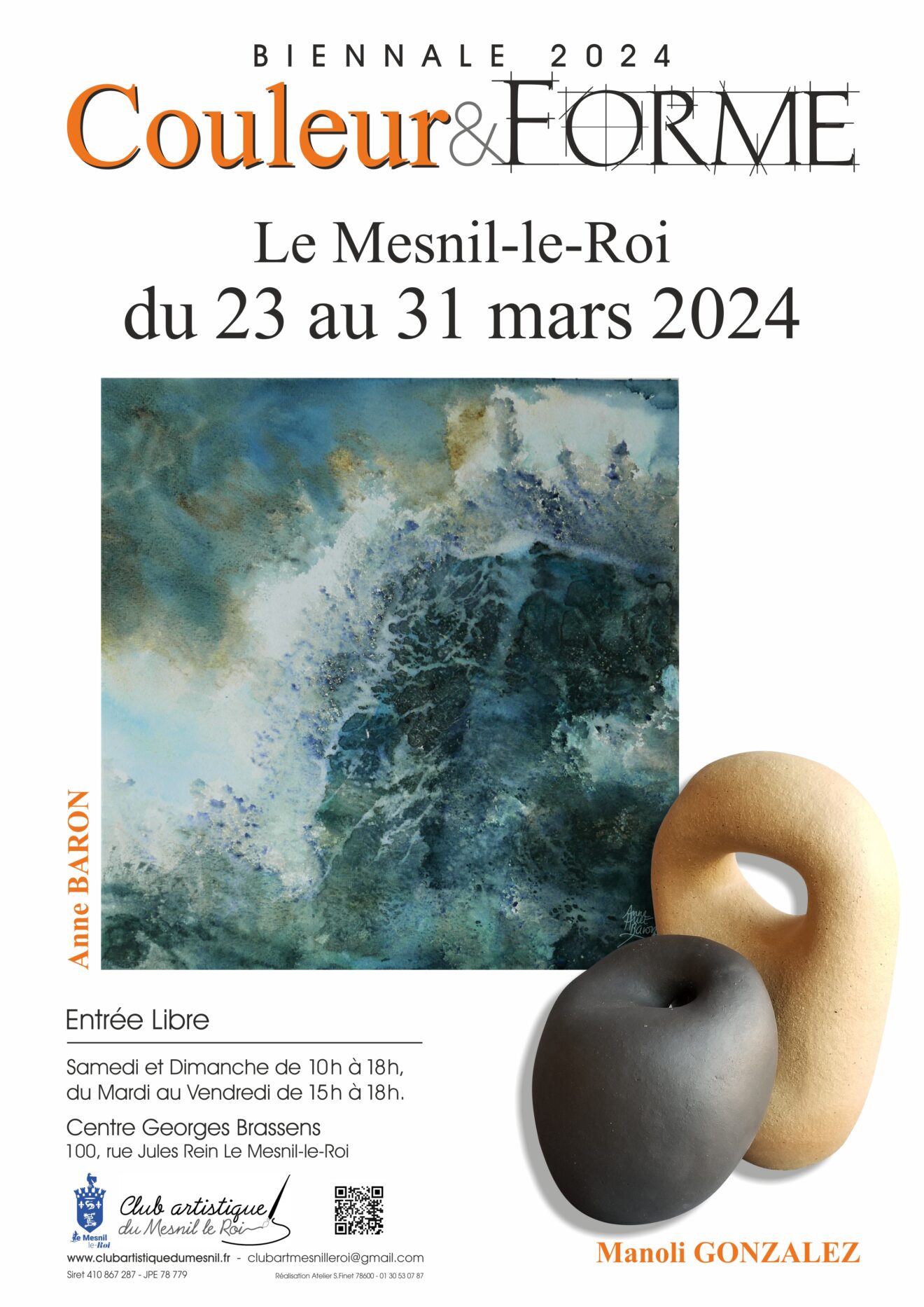 Biennale Couleur & Forme 2024 - Du 23 au 31 mars 2024 - Le Mesnil-le-Roi (78)