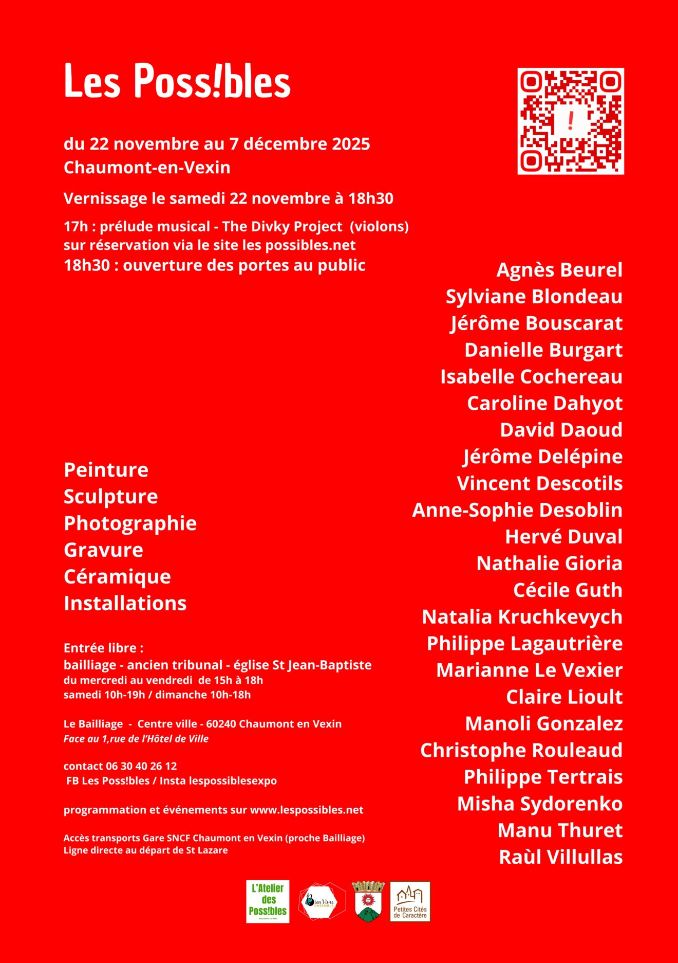 Exposition Les Poss!bles #9 - Du 22 novembre au 7 décembre 2025 - Chaumont-en-Vexin (60)